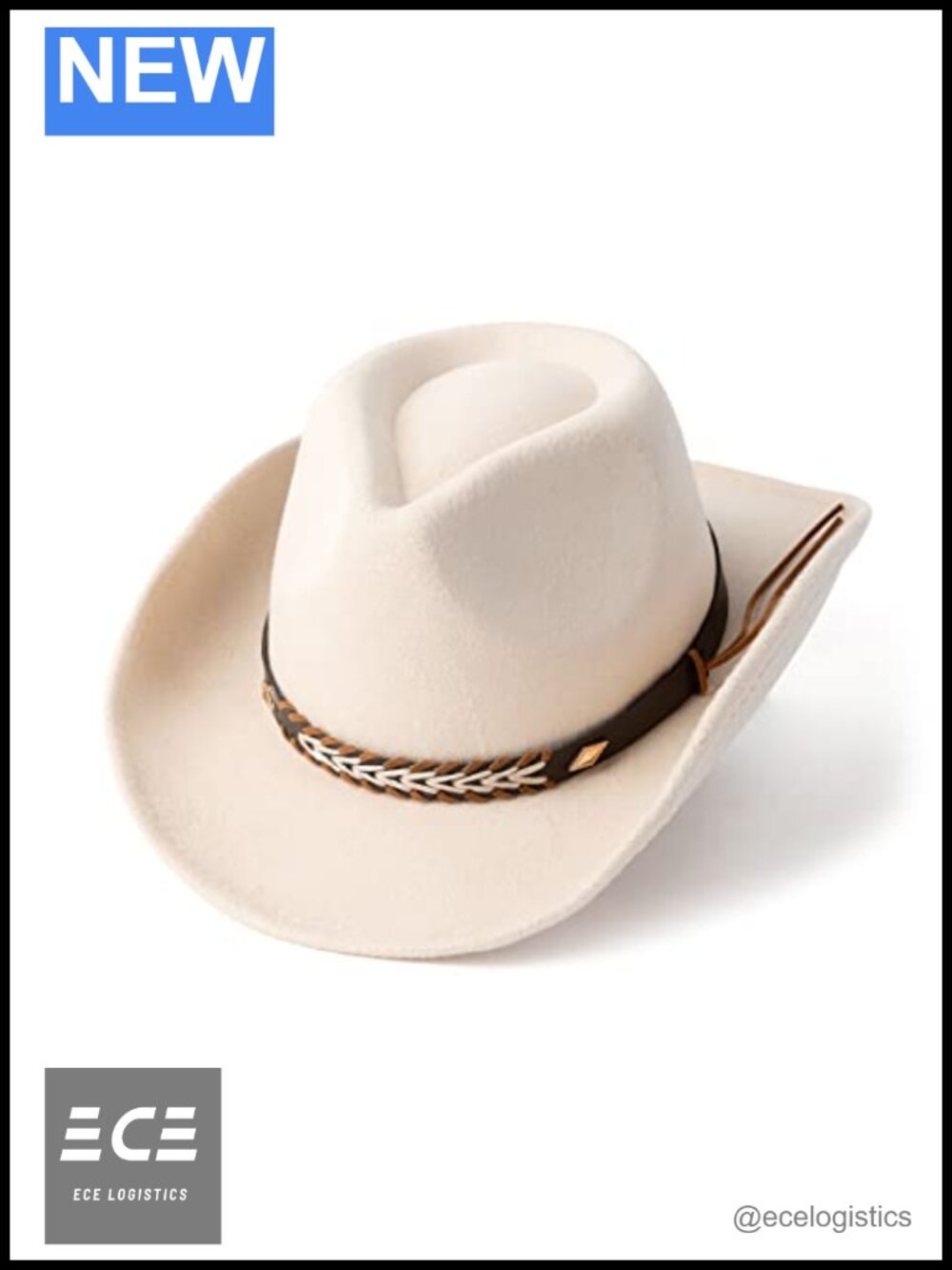 Felt Wide Brim Cowboy Hat Western Cowgirl Rodeo Unisex